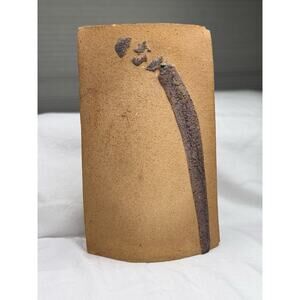 Handmade Vintage Ceramic Pocket Vase Brown Orange 27.5" Southwest Pottery